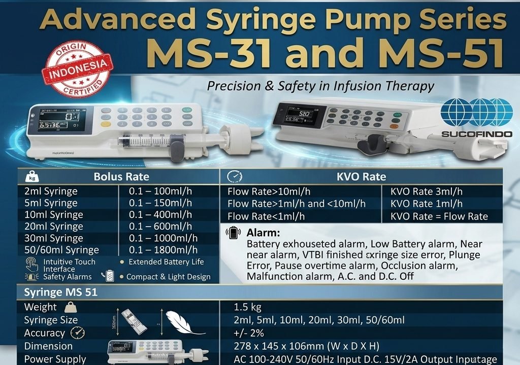 Advanced Syringe Pump Series MS-31 and MS-51 (Precision & Safety in Infusion Therapy)
