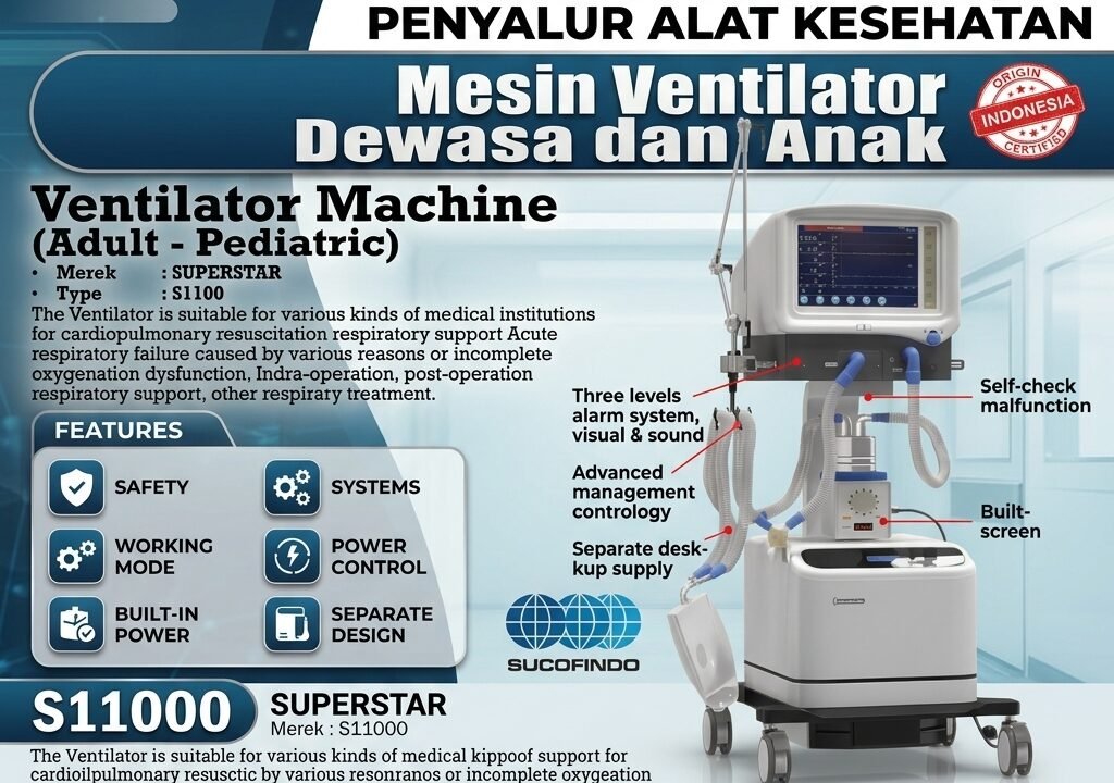 Mesin Ventilator Dewasa dan Anak DUMEDPOWER