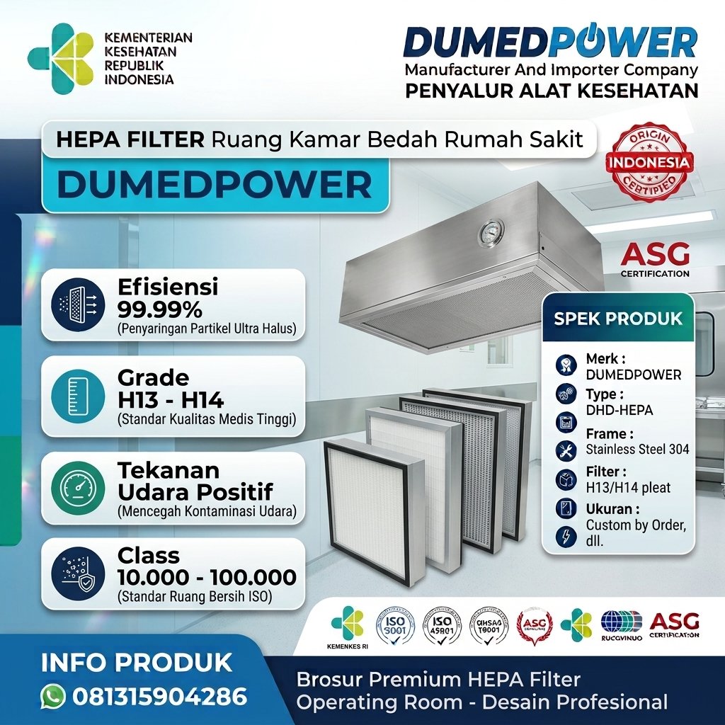 Jual Hepa Filter Ruang Kamar Bedah Rumah Sakit DUMEDPOWER