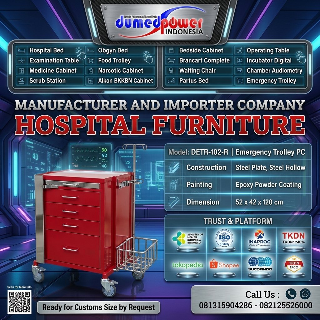 Jual Emergency Trolley PC DETR-102-R Dumedpower Resmi
