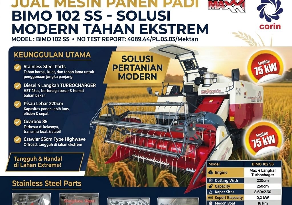 Jual-Mesin-Panen-Padi-Bimo-102-SS-Murah