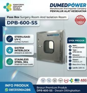Jual Pass Box Ruang Operasi & Isolasi DPB-600-SS DUMEDPOWER Spesifikasi dan Keunggulan