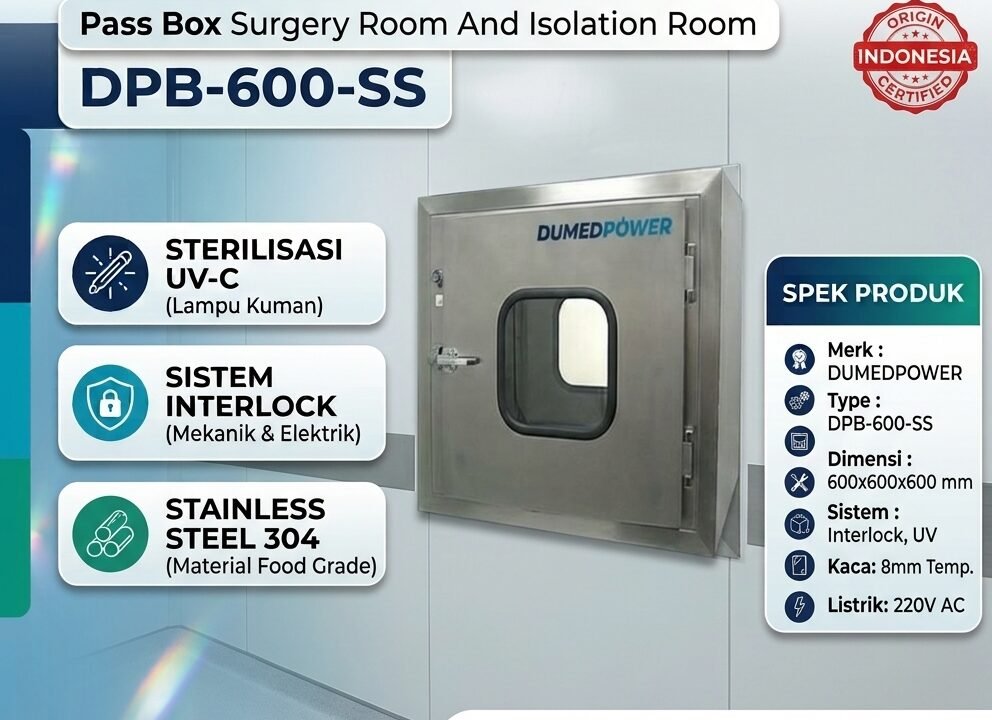 Jual Pass Box Ruang Operasi & Isolasi DPB-600-SS DUMEDPOWER Spesifikasi dan Keunggulan