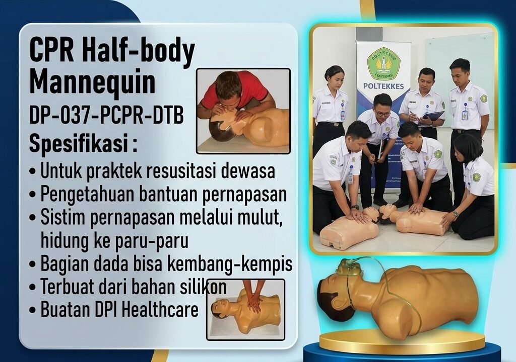 Jual Phantom Alat Peraga dan Pelatihan CPR Half-Body DP-037-PCPR-DTB DUMEDPOWER.