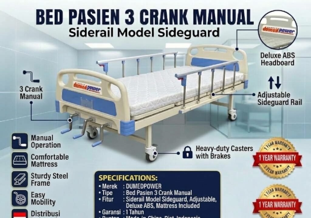 Jual-Ranjang-Tempat-Tidur-Bed-Pasien-Manual-dan-Elektrik-1-2-3-4-5-Lokal-dan-Import-DUMEDPOWER