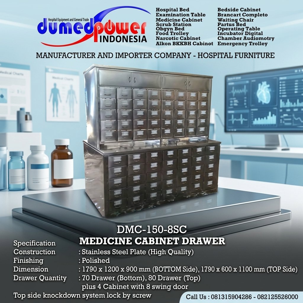 Jual Lemari Obat Stainless DMC-150-8SC DUMEDPOWER