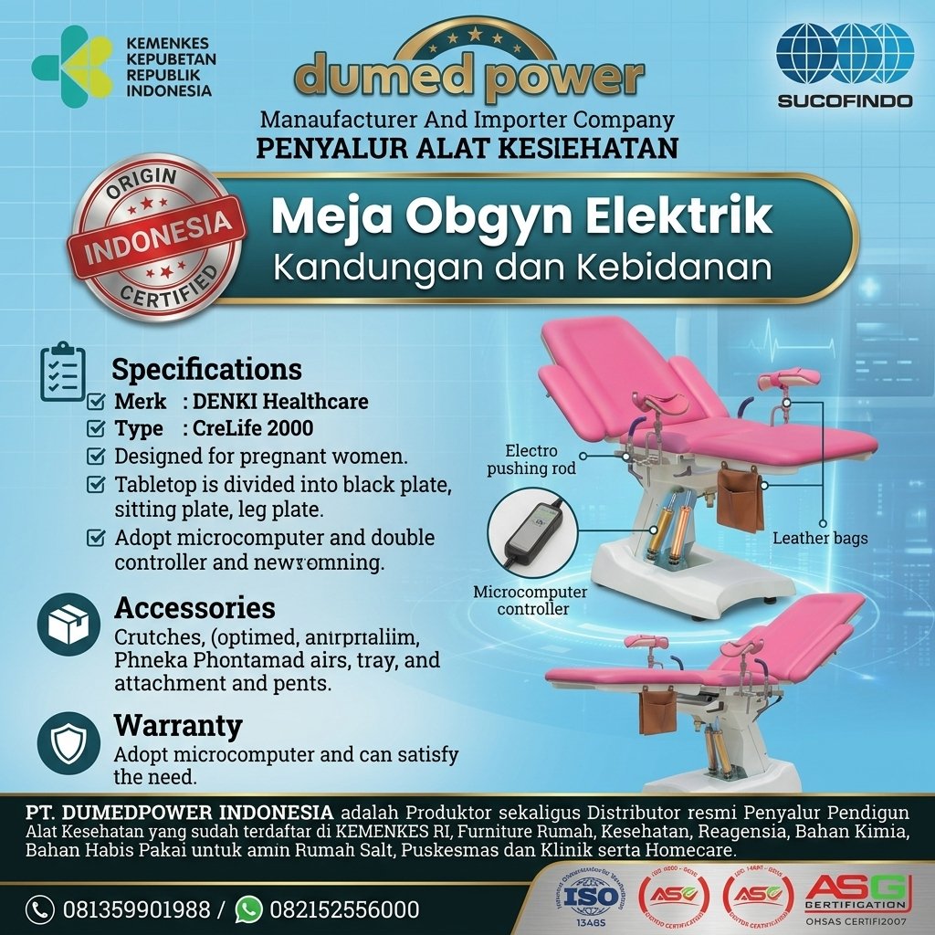 Unit Jual Meja Obgyn Elektrik DENKI Healthcare CreLife 2000 PT Dumedpower Indonesia